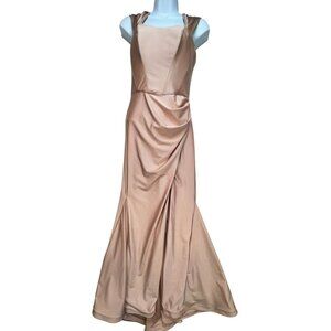 Cynthia & Sahar Women's Bridesmaid Maxi Dress Side Slit Size XS Pink Sleeveless